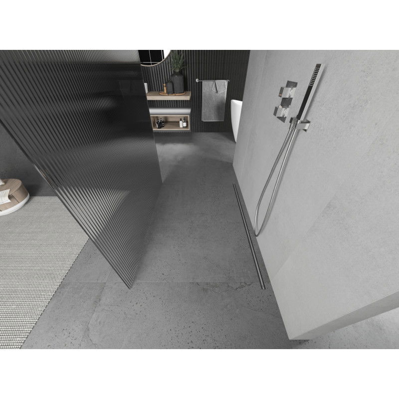 Mexen Kioto samostatná sprchová stěna 120 x 200 cm, pruhy 8 mm, chrom - 800-120-002-01-09