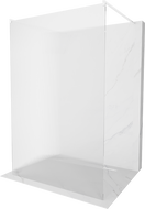 Mexen Kioto volně stojící sprchová stěna 100 x 200 cm, pruhy 8 mm, bílá - 800-100-002-20-09