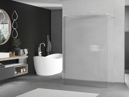 Mexen Kioto samostatně stojící sprchová stěna 100 x 200 cm, proužky 8 mm, bílá - 800-100-002-20-09