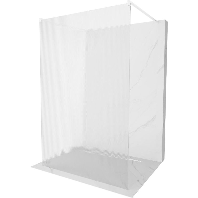 Mexen Kioto volně stojící sprchová stěna 120 x 200 cm, pruhy 8 mm, bílá - 800-120-002-20-09