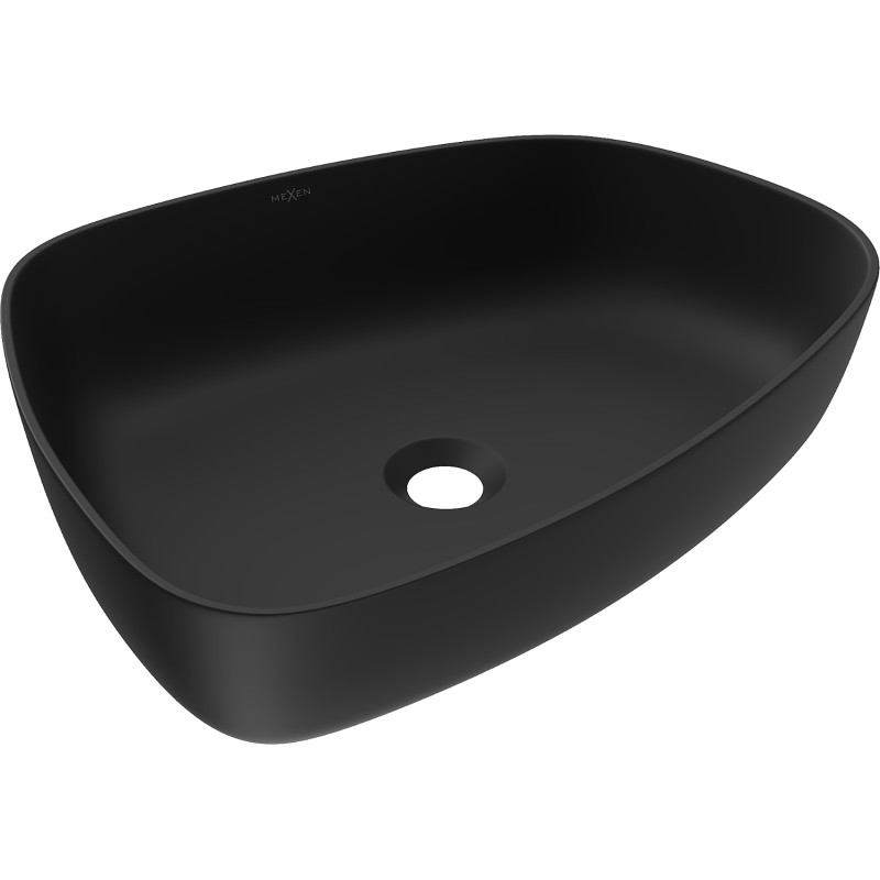Mexen Ono nástavné umyvadlo z konglomerátu 51 x 39 cm, černé - 23045171