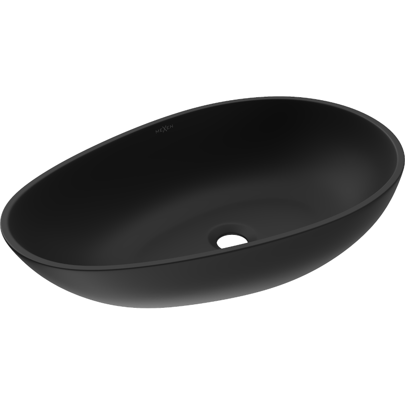 Mexen Nora umyvadlo na desku z konglomerátu 60 x 36 cm, černá - 23056071