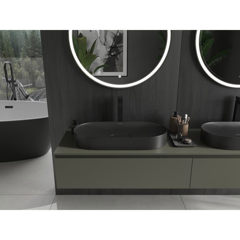 Mexen Sofia umyvadlo na desku z konglomerátu 70 x 35 cm, černá - 23067071