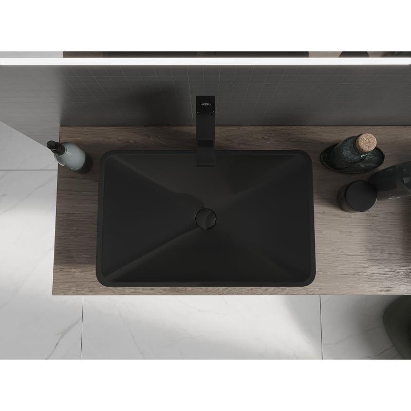 Mexen Esper deskové umyvadlo z konglomerátu 60 x 38 cm, černé - 23036071