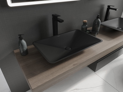 Mexen Esper deskové umyvadlo z konglomerátu 60 x 38 cm, černé - 23036071