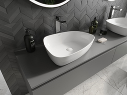 Mexen Ono umyvadlo na desku z konglomerátu 51 x 39 cm, bílá - 23045101