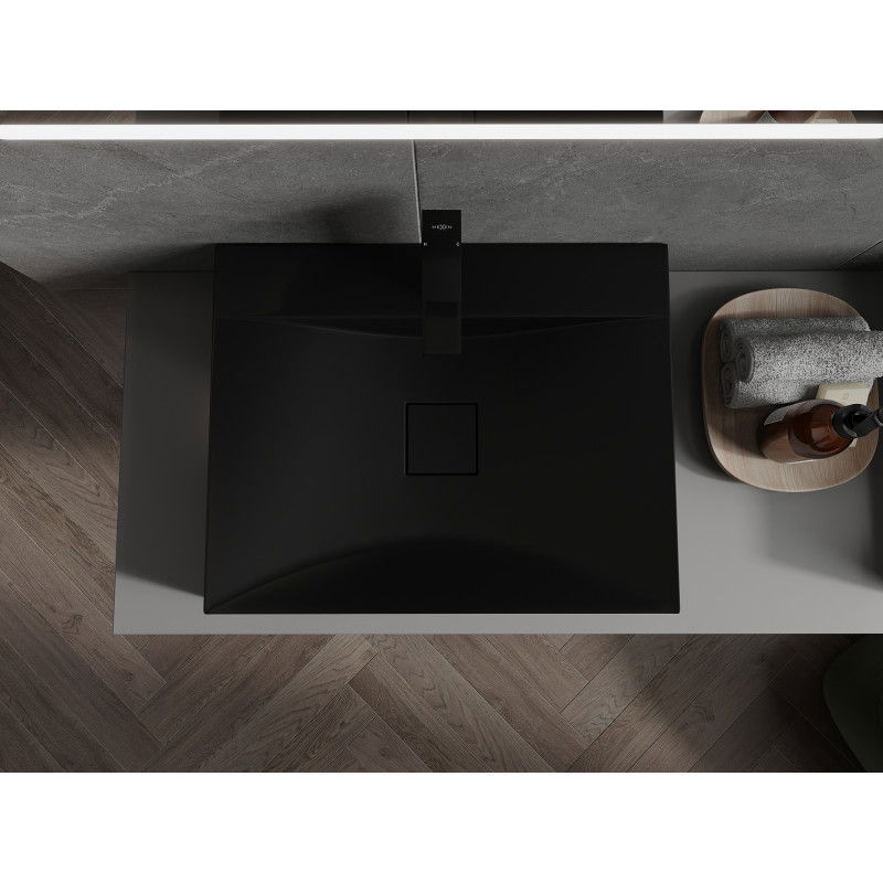 Mexen Poli umyvadlo na desku z konglomerátu 1/O 60 x 48 cm, černá - 23026071