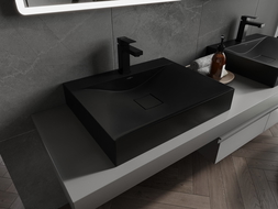 Mexen Poli umyvadlo na desku z konglomerátu 1/O 60 x 48 cm, černá - 23026071