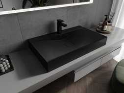 Mexen Poli umyvadlo na desku z konglomerátu 1/O 80 x 48 cm, černá - 23028071