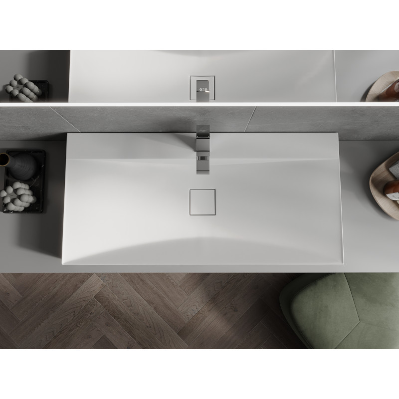 Mexen Poli umyvadlo na desku z konglomerátu 1/O 100 x 48 cm, bílá - 23021001