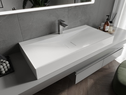 Mexen Poli nástěnný umyvadlo z konglomerátu 1/O 100 x 48 cm, bílá - 23021001