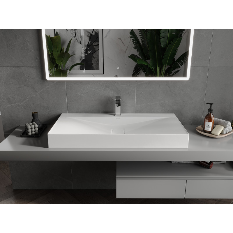 Mexen Poli umyvadlo na desku z konglomerátu 1/O 100 x 48 cm, bílá - 23021001