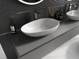 Mexen Nora umyvadlo na desku z konglomerátu 60 x 36 cm, bílá - 23056001