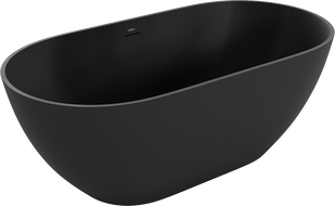 Mexen Rimini volně stojící vana z konglomerátu 150 x 75 cm, černý mat - 57241507570