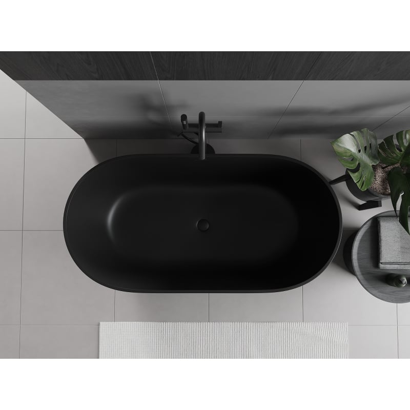 Mexen Rimini volně stojící vana z konglomerátu 150 x 75 cm, černá mat - 57241507570