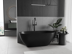 Mexen Rimini volně stojící vana z konglomerátu 150 x 75 cm, černá mat - 57241507570