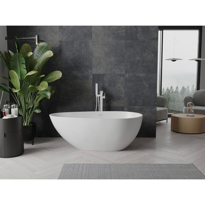 Mexen Palermo volně stojící vana z konglomerátu 150 x 78 cm, bílá mat - 57211507800