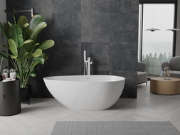 Mexen Palermo volně stojící vana z konglomerátu 150 x 78 cm, bílá mat - 57211507800