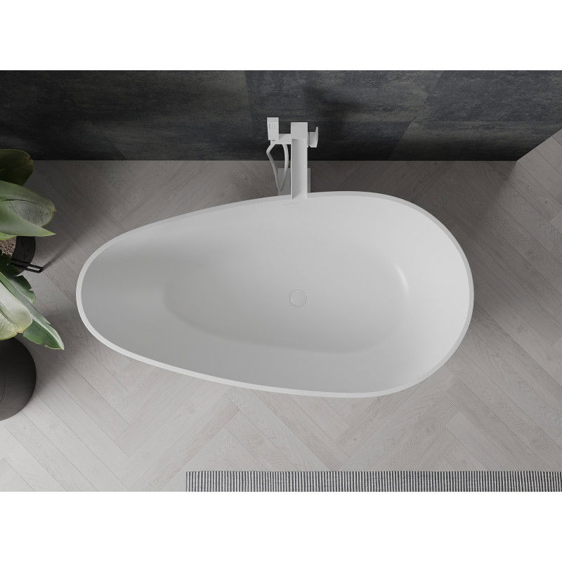 Mexen Palermo volně stojící vana z konglomerátu 150 x 78 cm, bílá mat - 57211507800
