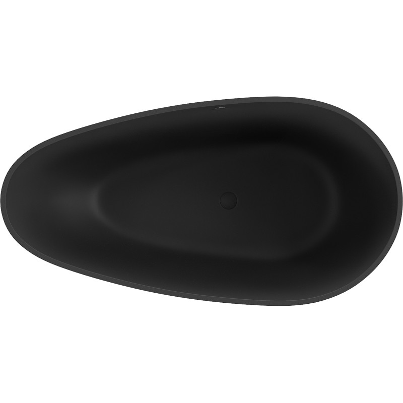 Mexen Palermo samostatně stojící vana z konglomerátu 150 x 78 cm, černý mat - 57211507870