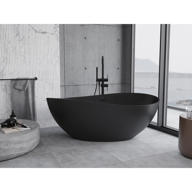 Mexen Parma volně stojící vana z konglomerátu 160 x 95 cm, černá matná - 57231609570