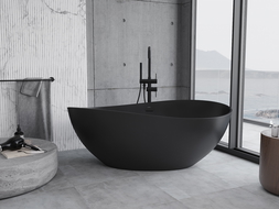 Mexen Parma volně stojící vana z konglomerátu 160 x 95 cm, černá mat - 57231609570