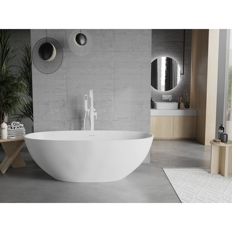 Mexen Bari volně stojící vana z konglomerátu 165 x 75 cm, bílá mat - 57221657500
