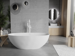 Mexen Bari volně stojící vana z konglomerátu 165 x 75 cm, bílá matná - 57221657500