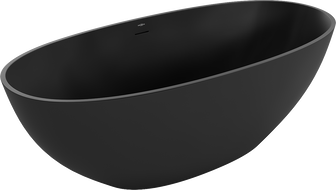 Mexen Bari volně stojící vana z konglomerátu 165 x 75 cm, černá matná - 57221657570