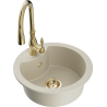 Mexen Diego granitový dřez s 1 komorou a kuchyňskou baterií Savita, béžový - 6512-69-672601-50