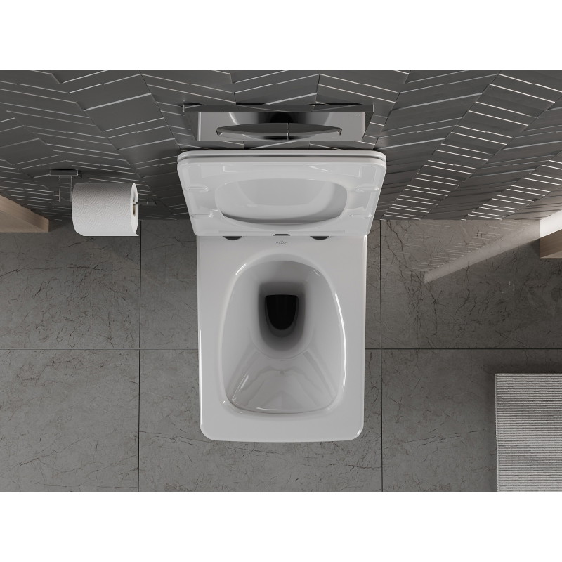 Mexen Vera wc mísa Rimless s pomalu padajícím prkénkem slim, duroplast, bílá - 30164000