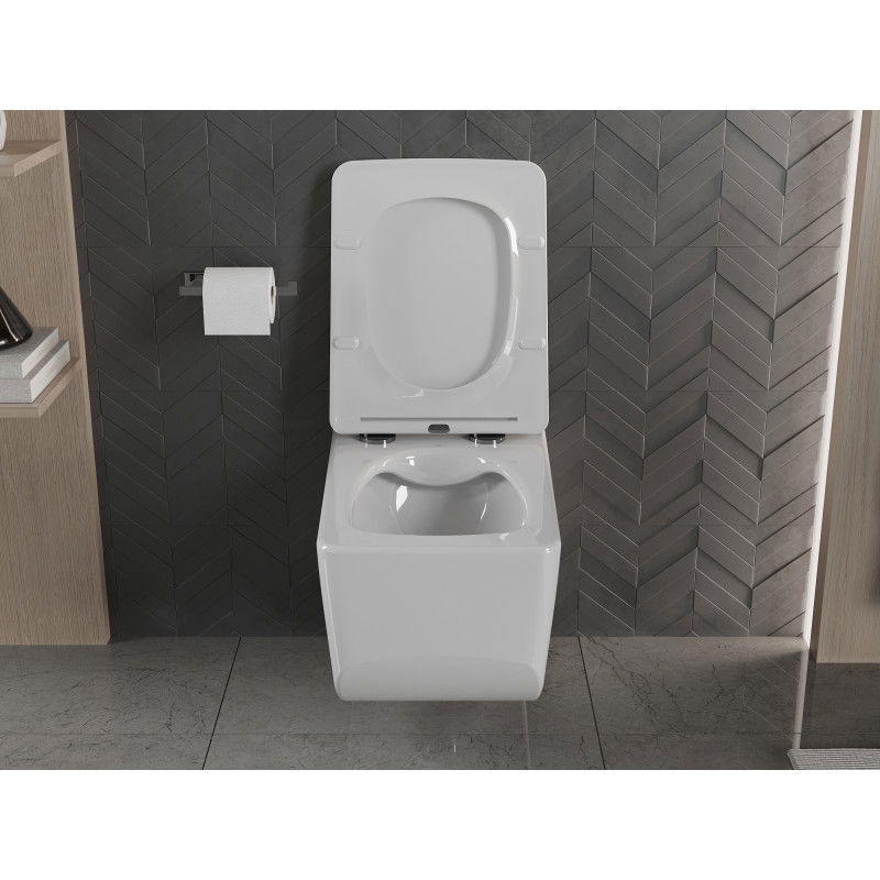 Mexen Vera WC mísa Rimless s pomalu klesající deskou slim, duroplast, bílá - 30164000