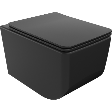 Mexen Vera wc mísa Rimless s pomalu klesající deskou slim, duroplast, černá matná - 30164070