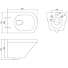 Mexen Vito WC mísa Rimless s pomalu sklopnou deskou slim, duroplast, bílý lesk - 30174000