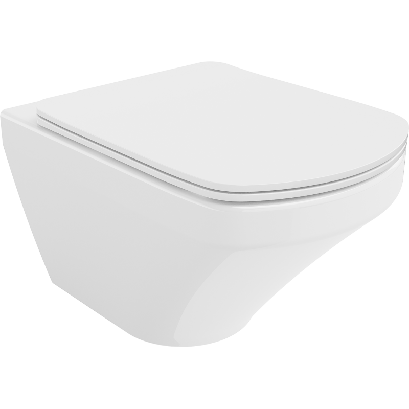 Mexen Vito Rimless WC mísa s pomalu padajícím tenkým sedátkem, duroplast, bílý lesk - 30174000