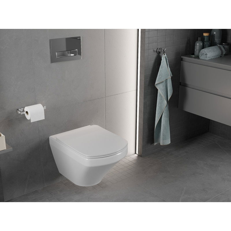Mexen Vito Rimless WC mísa s pomalu padajícím tenkým sedátkem, duroplast, bílý lesk - 30174000