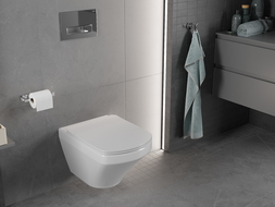 Mexen Vito Rimless WC mísa s pomalu padajícím tenkým sedátkem, duroplast, bílý lesk - 30174000