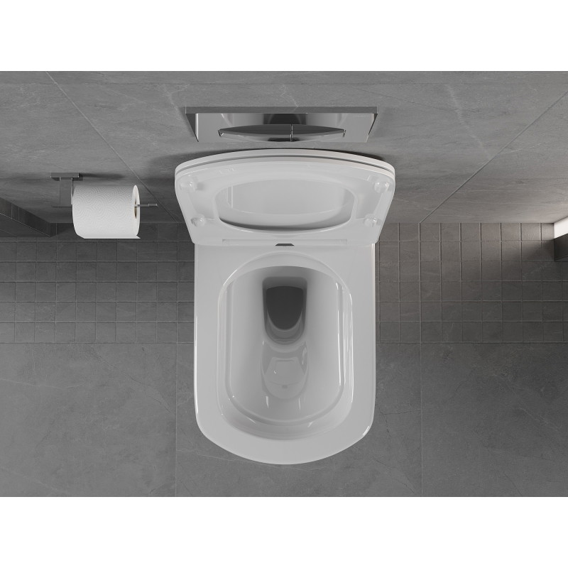 Mexen Vito miska wc Rimless se sedátkem slim s pomalým zavíráním, duroplast, bílý lesk - 30174000