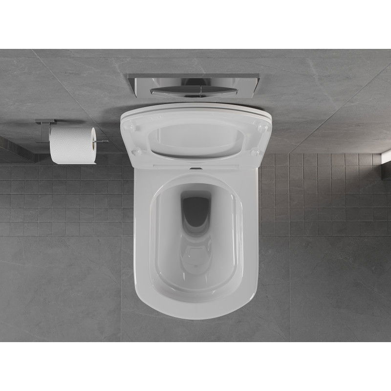 Mexen Vito Rimless WC mísa s pomalu padajícím tenkým sedátkem, duroplast, bílý lesk - 30174000