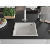Mexen Pedro granitový dřez s jednou komorou 560 x 460 mm, bílý, sifon chrom - 6508561000-20