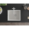 Mexen Pedro granitový dřez s jednou komorou 560 x 460 mm, bílý, sifon chrom - 6508561000-20