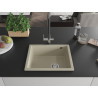 Mexen Pedro granitový dřez 1-komorový 560 x 460 mm, béžový, sifon chrom - 6508561000-69