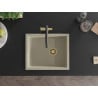 Mexen Pedro granitový dřez 1-komorový 560 x 460 mm, béžový, zlatý sifon - 6508561000-69-G