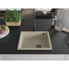 Mexen Pedro granitový dřez 1-komorový 560 x 460 mm, béžový, černý sifon - 6508561000-69-B