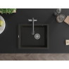 Mexen Pedro granitový jednodřez 560 x 460 mm, černý/zlatý metalický, sifon chrom - 6508561000-75