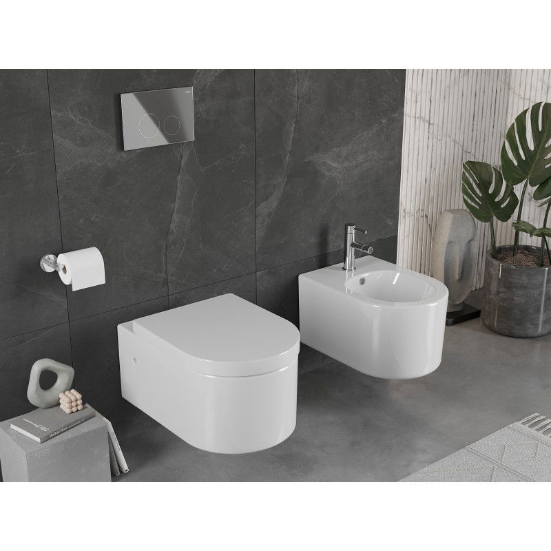 Mexen Sofia WC mísa s tvrdým pomalu padajícím sedátkem, lesklá bílá - 30798000