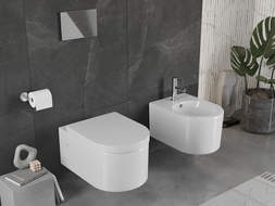 Mexen Sofia WC mísa s tvrdým pomalu padajícím sedátkem, lesklá bílá - 30798000