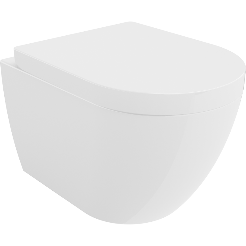 Mexen Lena WC mísa Rimless s pomalu sklápěcí tvrdou deskou, bílý lesk - 30298000