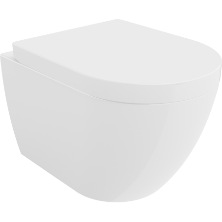 Mexen Lena WC mísa Rimless s pomalu sklápěcí tvrdou deskou, bílý lesk - 30298000