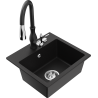 Mexen Milo granitový dřez jednokomorový s kuchyňskou baterií Savita, černý - 6505-77-672601-70
